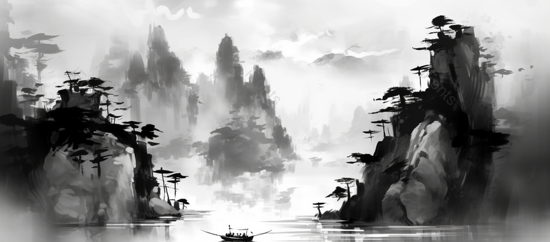林间雾气山色青翠中国风抽象水墨画之山水画,插画/手绘图,插画/手绘图库,插画/手绘图下载,插画/手绘